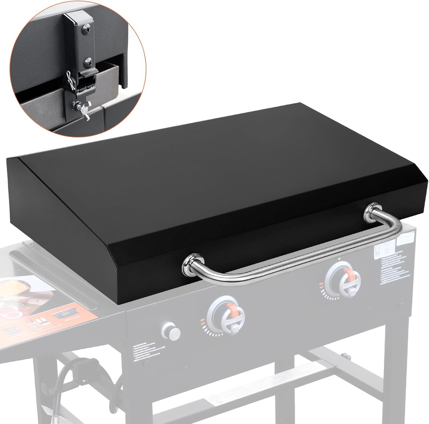 QuliMetal ergonomic handle provides secure grip during lid operation.