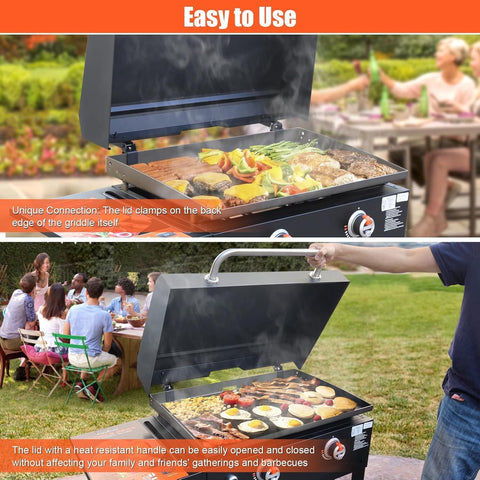 QuliMetal hands-free grilling with easy-access hinge keeps your cook area clear.