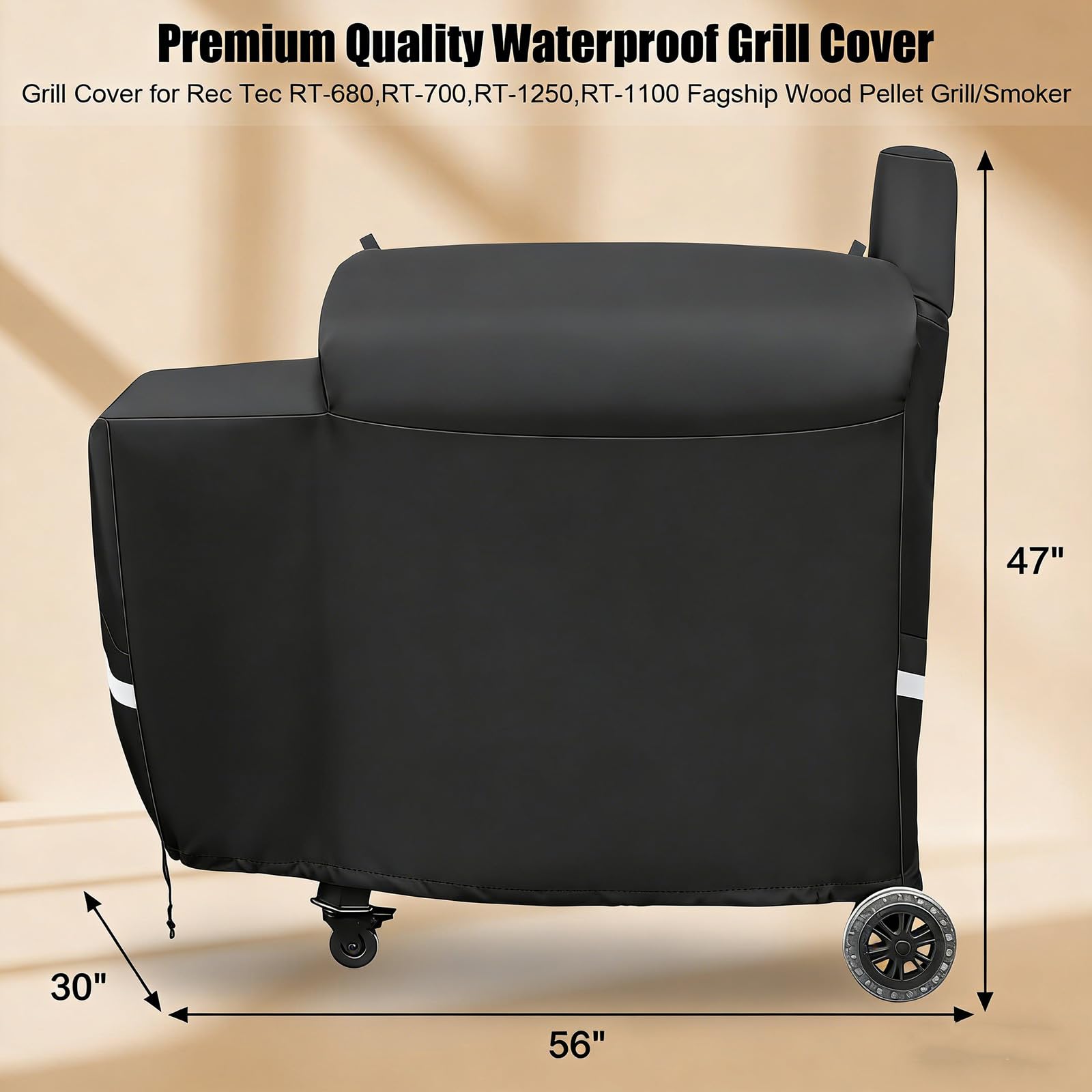 Heavy-duty 600D fabric emphasizes long-lasting protection for outdoor grilling.