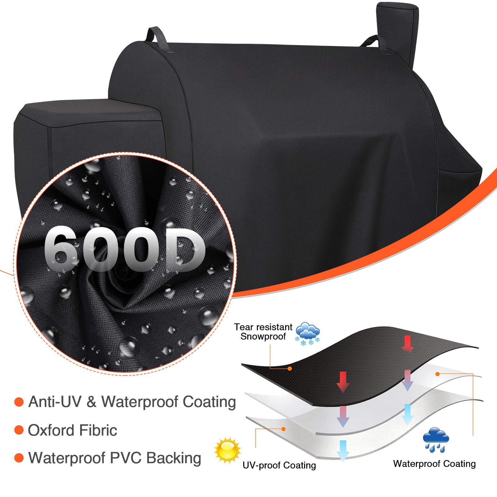 QuliMetal PB1600 cover uses elastic drawstrings to prevent wind lifting.