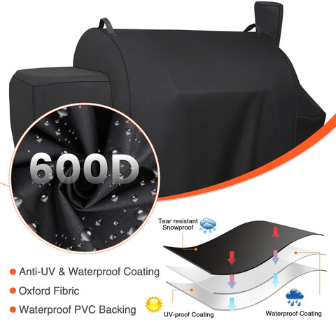 QuliMetal PB1600 cover uses elastic drawstrings to prevent wind lifting.