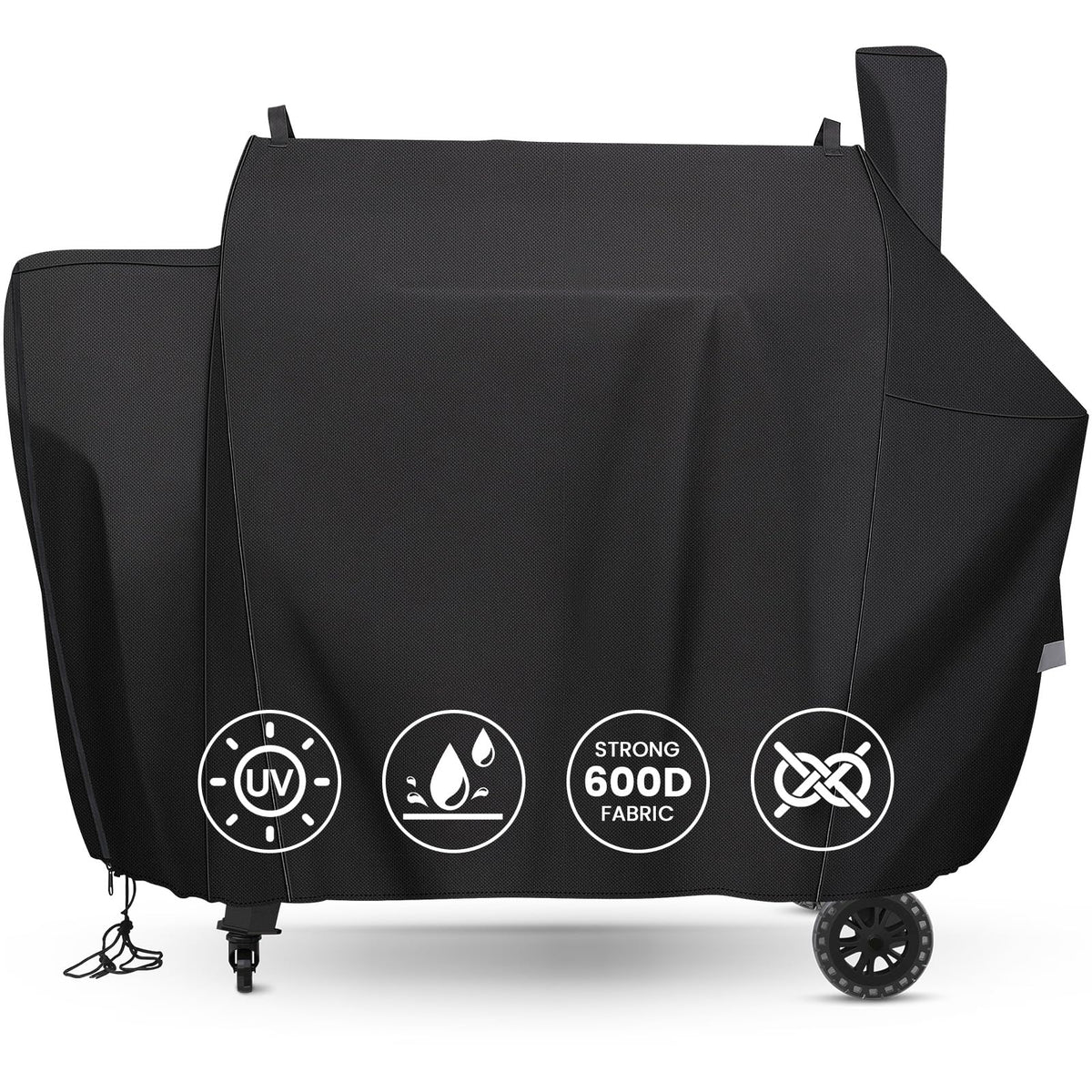 QuliMetal PB1600 cover on the front view, perfect fit for Pit Boss 1600 grills.