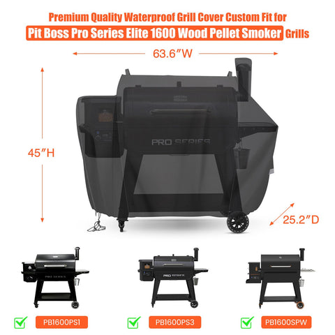 QuliMetal PB1600 cover from the side view, rugged 600D fabric protects the grill.