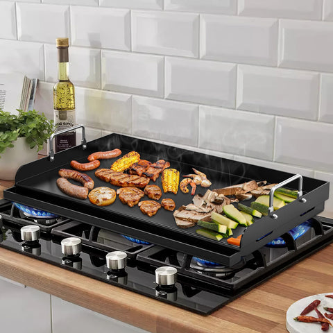 QuliMetal universal-fit griddle compatible with Weber, Char-Broil, Nexgrill.