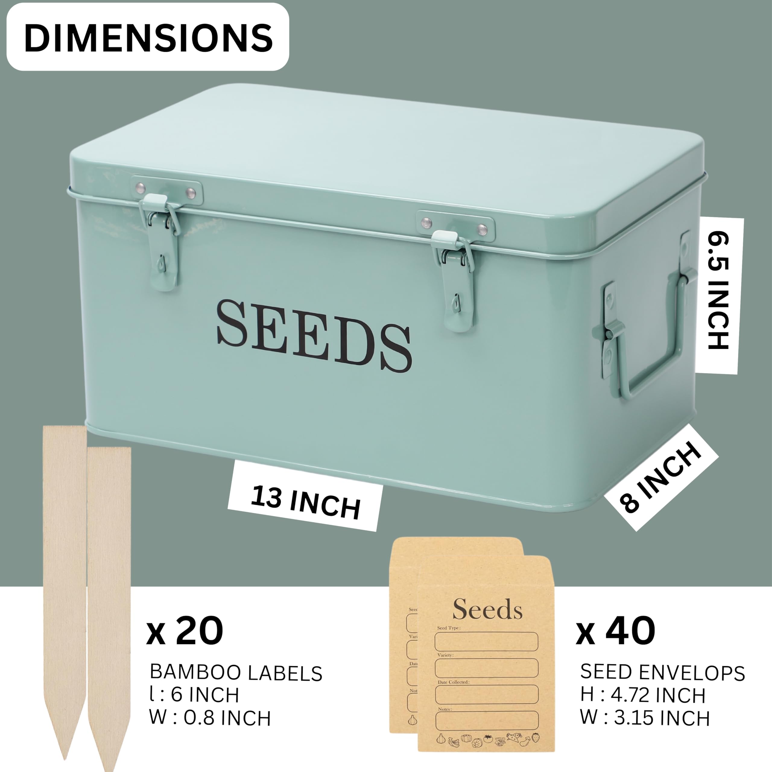 QUILIVIK seed box includes 40 envelopes for easy labeling.