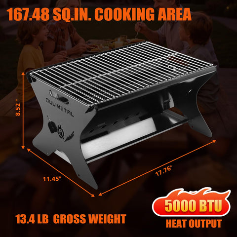 QuliMetal carry bag for grill simplifies packing for camping and tailgating