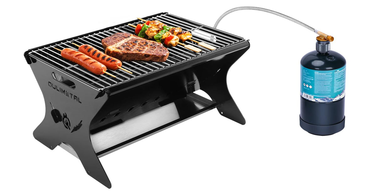 QuliMetal portable camping grill foldable design for easy transport and storage