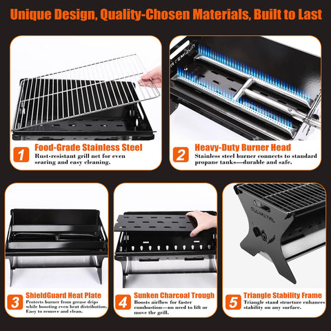 QuliMetal tool-free assembly makes setup fast for camping or backyard use