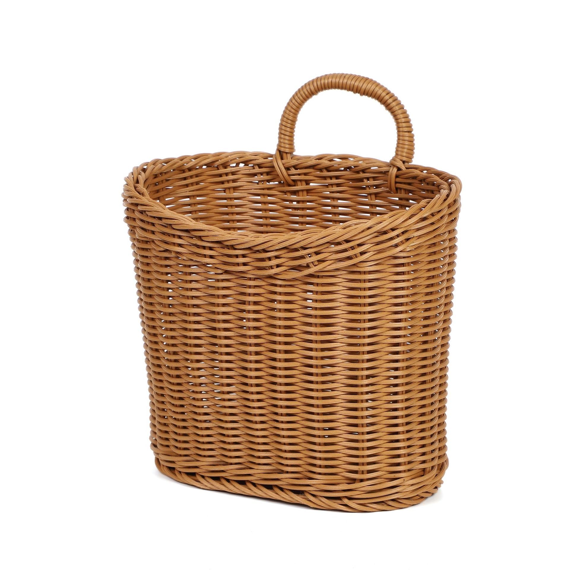Quincry cluster of baskets for storage and display in home or cafe.