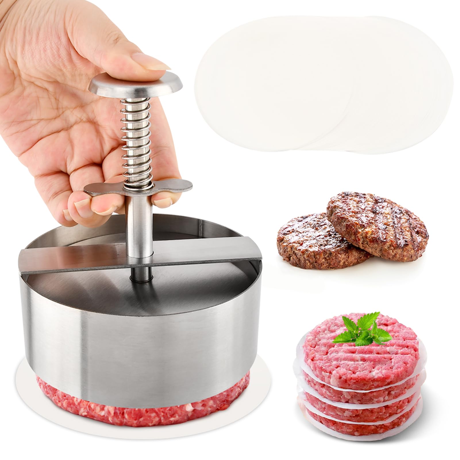 Quivorant burger press top view showing uniform patty potential