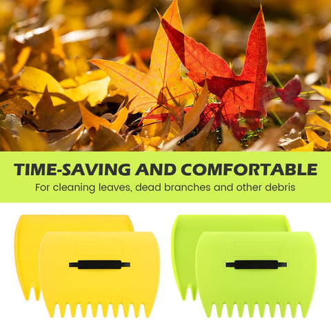 Quivorant ergonomic design leaf scoops minimize wrist strain while gathering leaves.