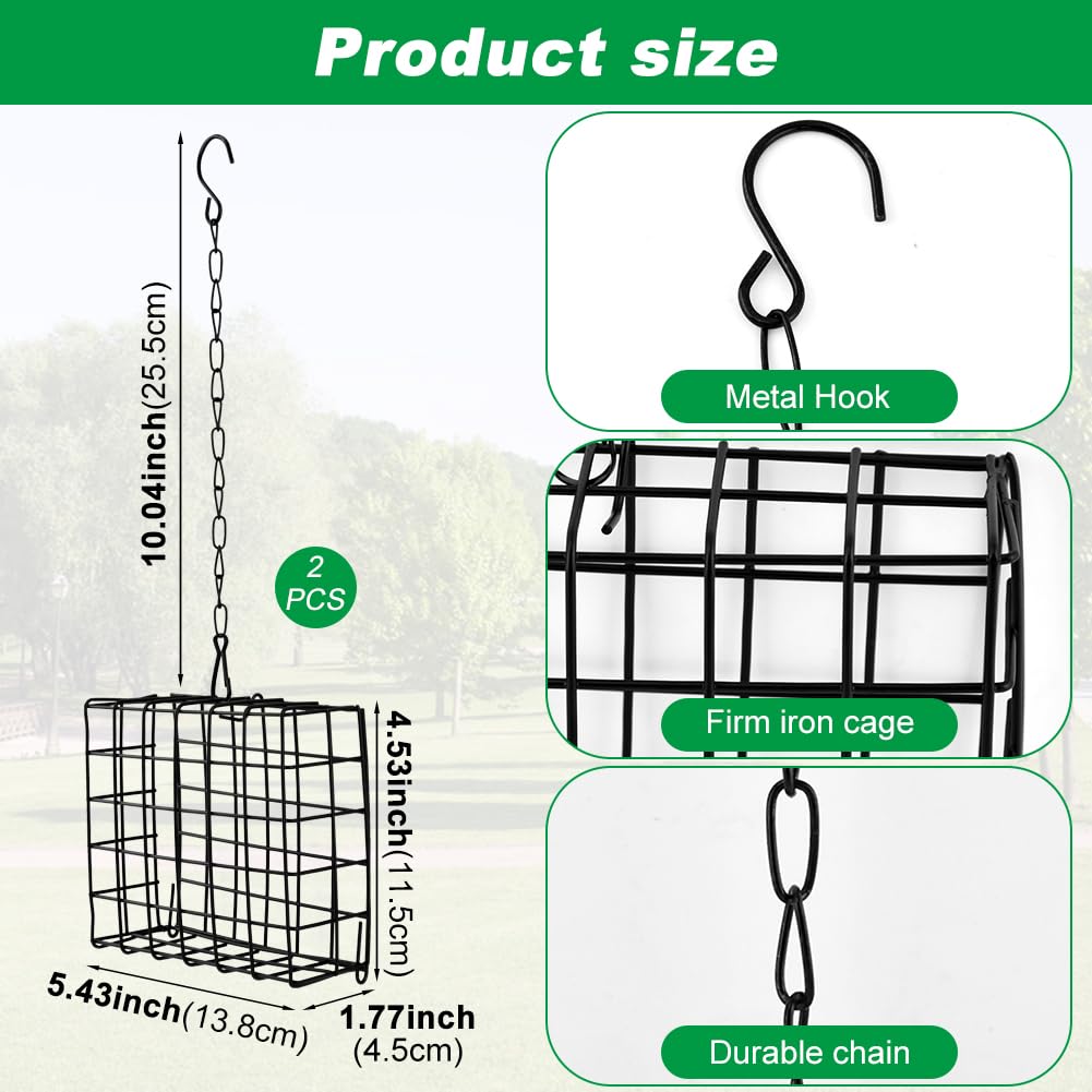 Quivorant suet cage feeder in a garden with clear visibility for birdwatchers.