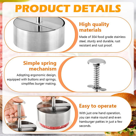 Quivorant stainless steel press shown as dishwasher-safe cleanup