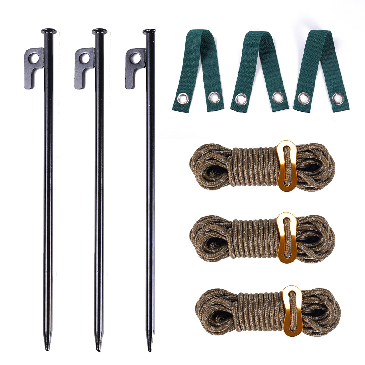 QUIXELL-SH Tree Stake Kit with steel stakes anchors young trees against wind for stability.