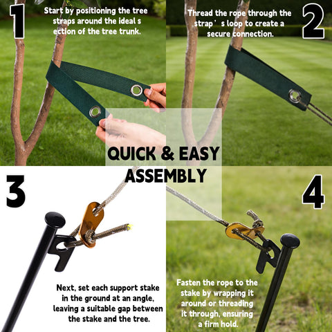 QUIXELL-SH tree straps protect bark while stabilizing trees during growth.
