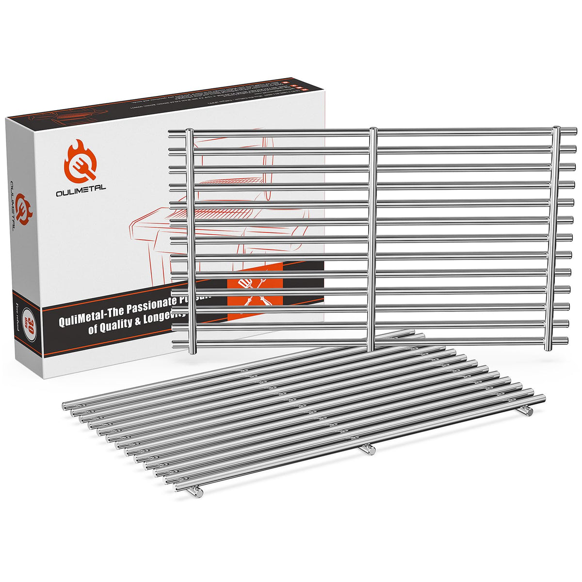 QuliMetal 7mm stainless grates on Weber Spirit E-210 front view deliver durable heat and even cooking