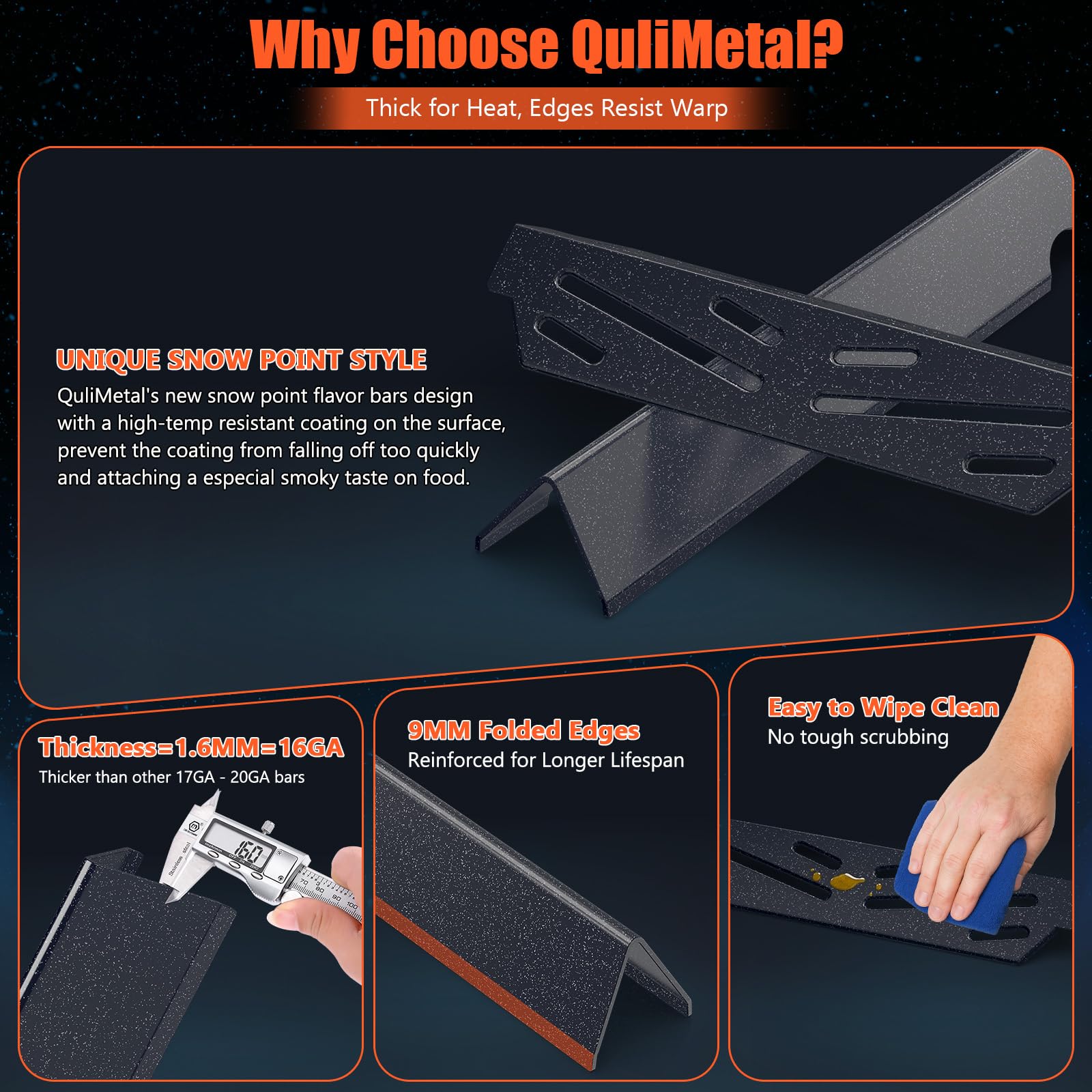 Dimensions and contents: heat deflectors and flavorizer bars for Genesis II