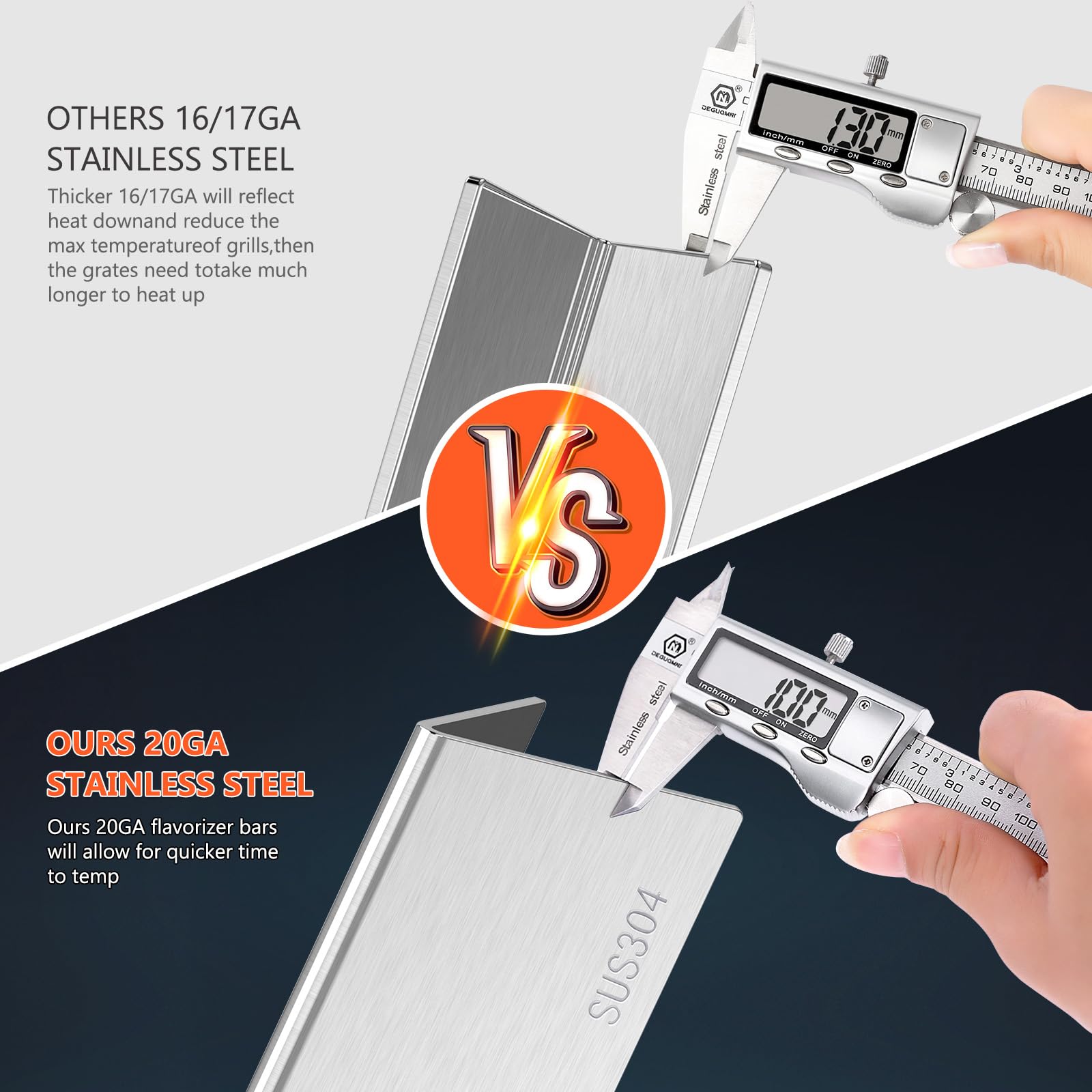 QuliMetal 304 stainless components are easy to clean after grilling.