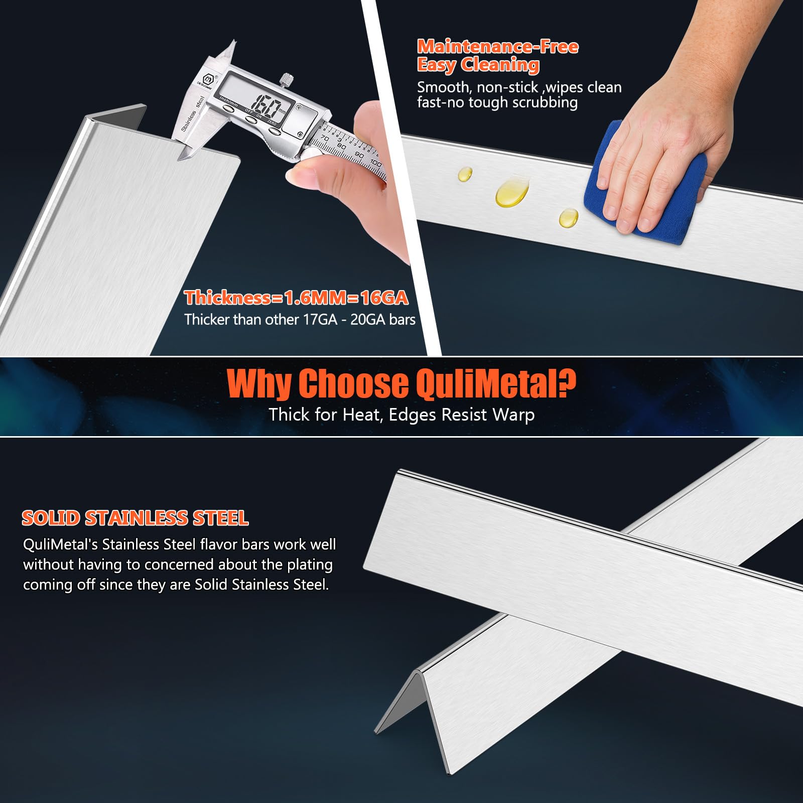 QuliMetal flavorizer bars rust resistant for outdoor grilling