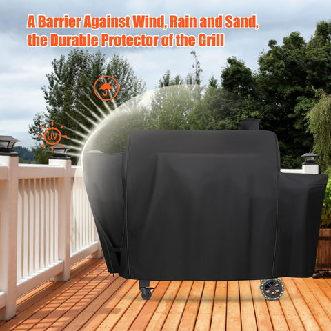 QuliMetal 67364-600D fade resistant cover fits this grill setup securely