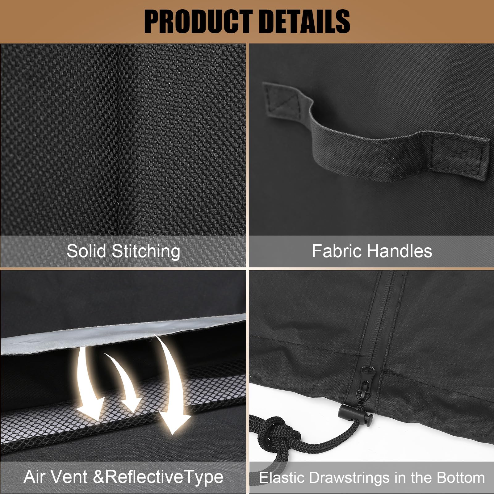 Zipper design enables quick on/off access for grill protection