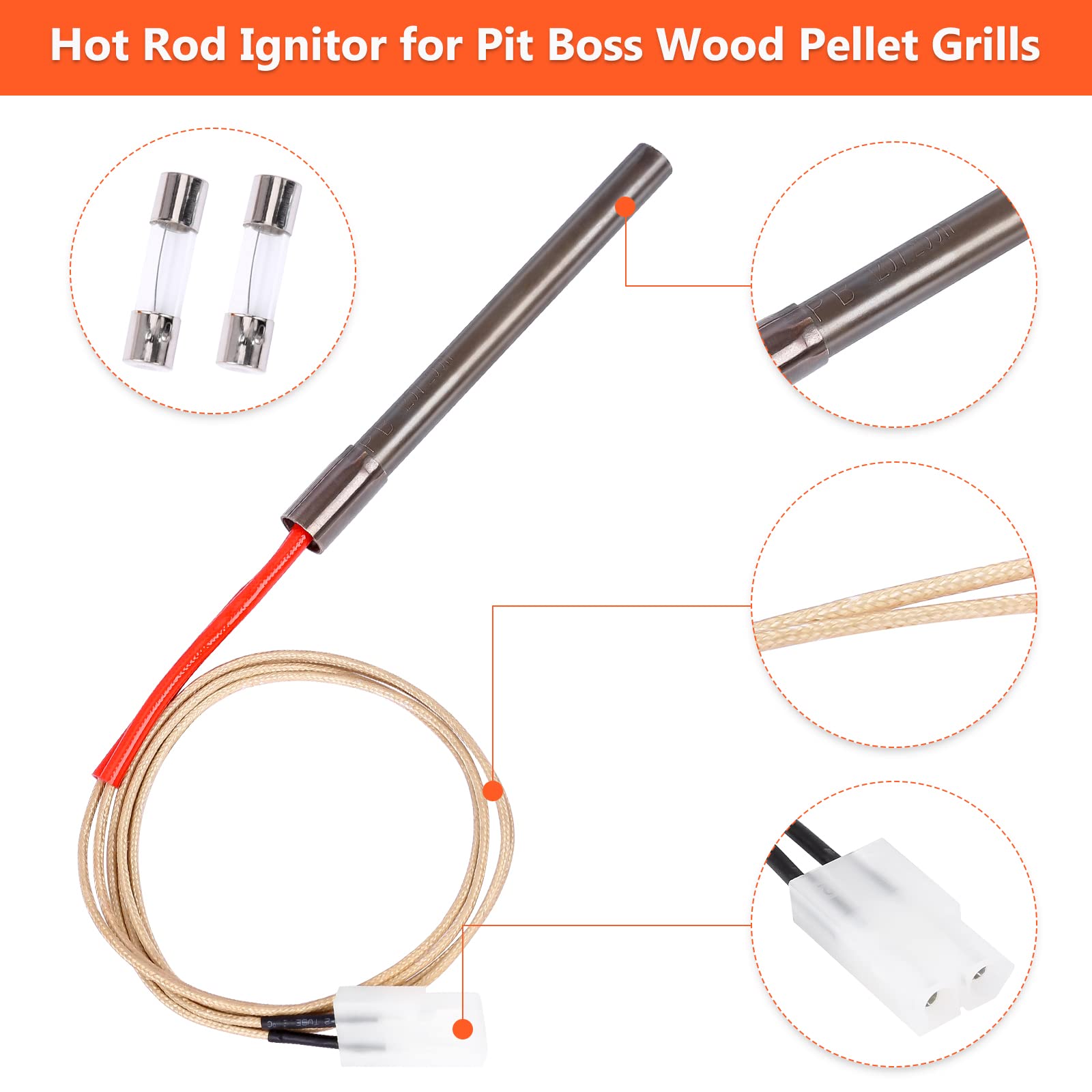 QuliMetal ignitor kit with two fuses included for Pit Boss and Camp Chef.