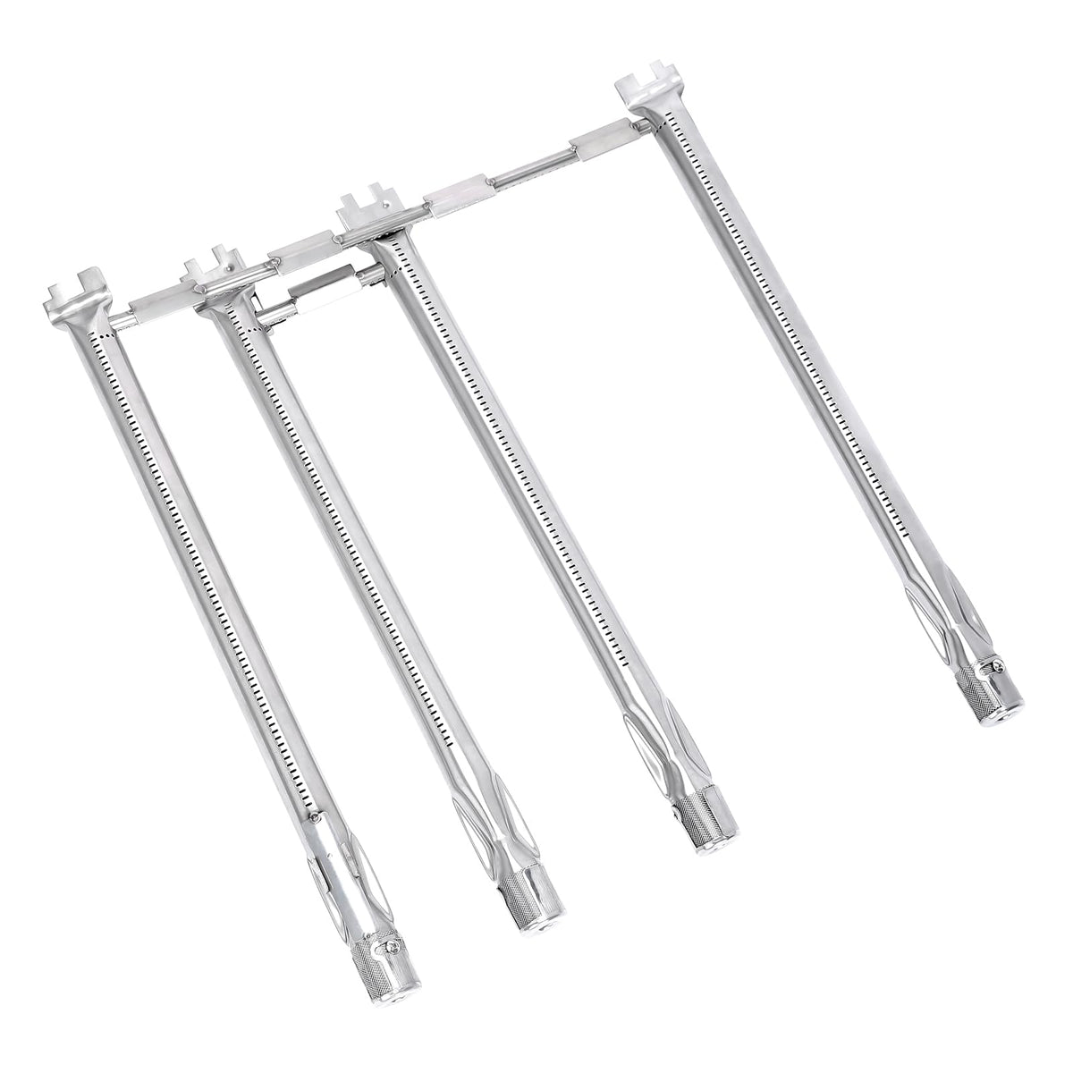 QuliMetal Spirit e330 burner tubes with front controls for Weber upgrade.
