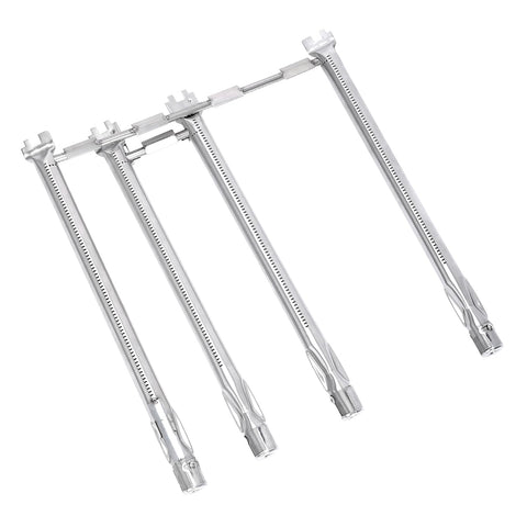 QuliMetal Spirit e330 burner tubes with front controls for Weber upgrade.
