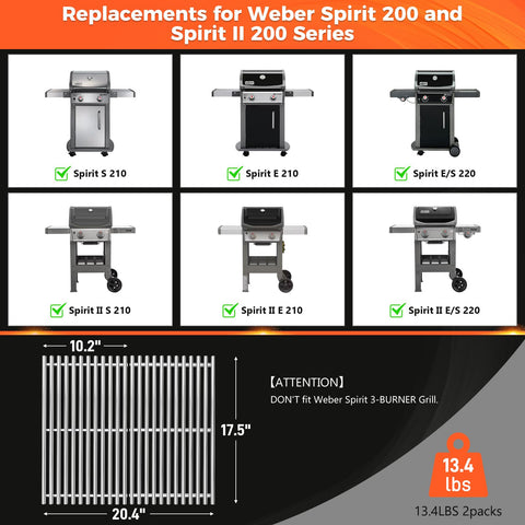 QuliMetal Spirit II 200-series grill grate in SUS304 stainless.