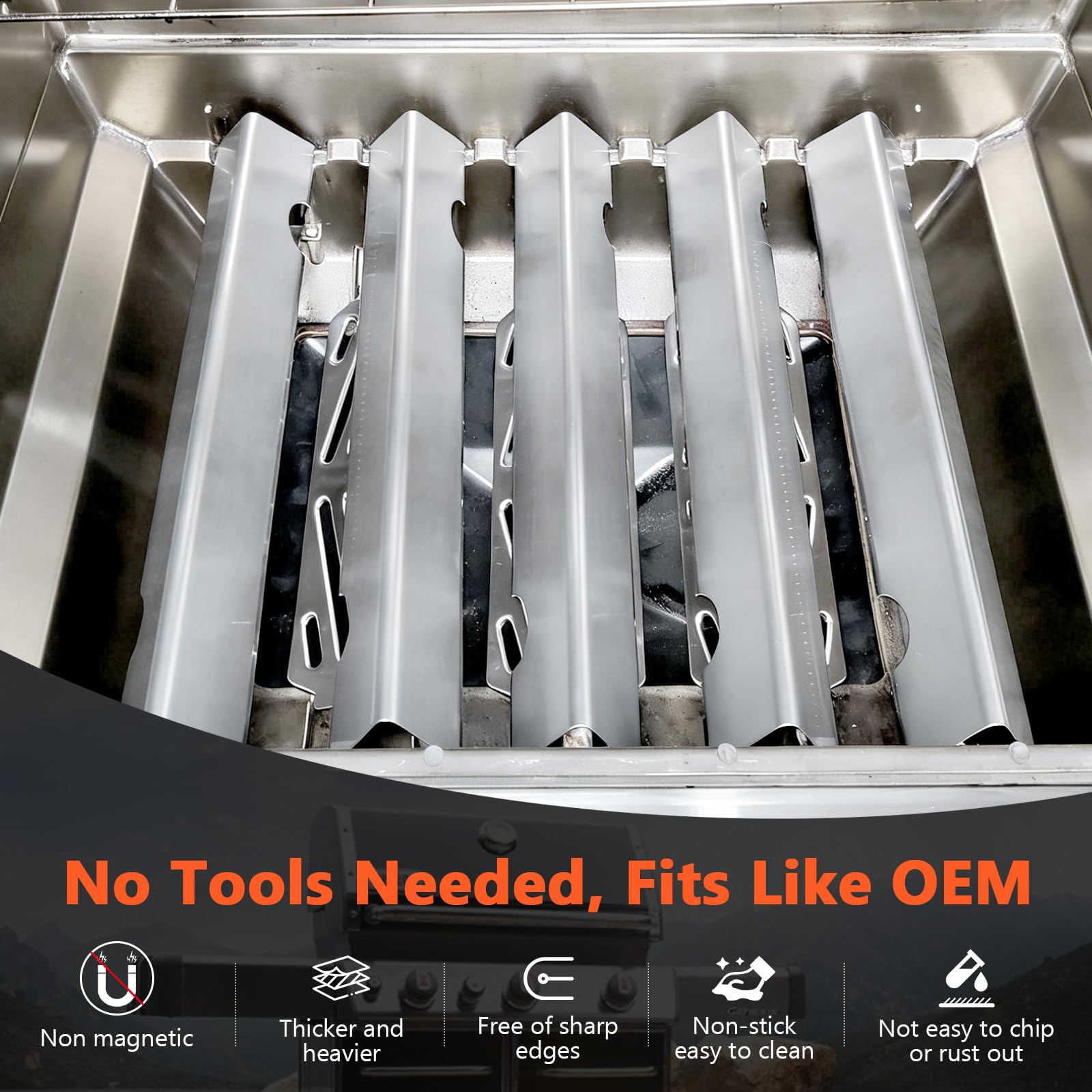 QuliMetal heat plates replacement kit for Weber Genesis.