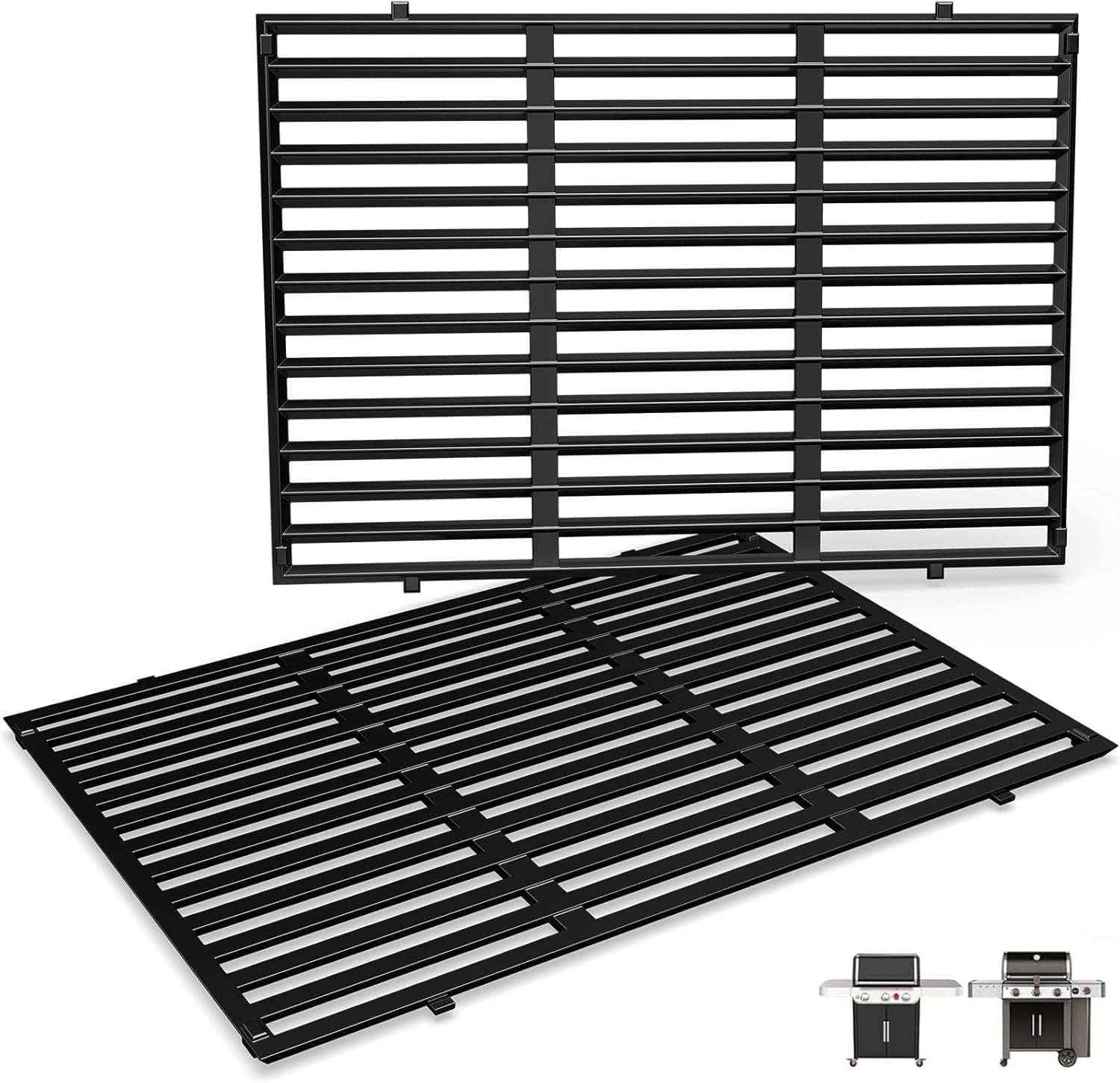 QuliMetal Weber Genesis II 300 grate with porcelain enamel provides even heat and rust resistance.