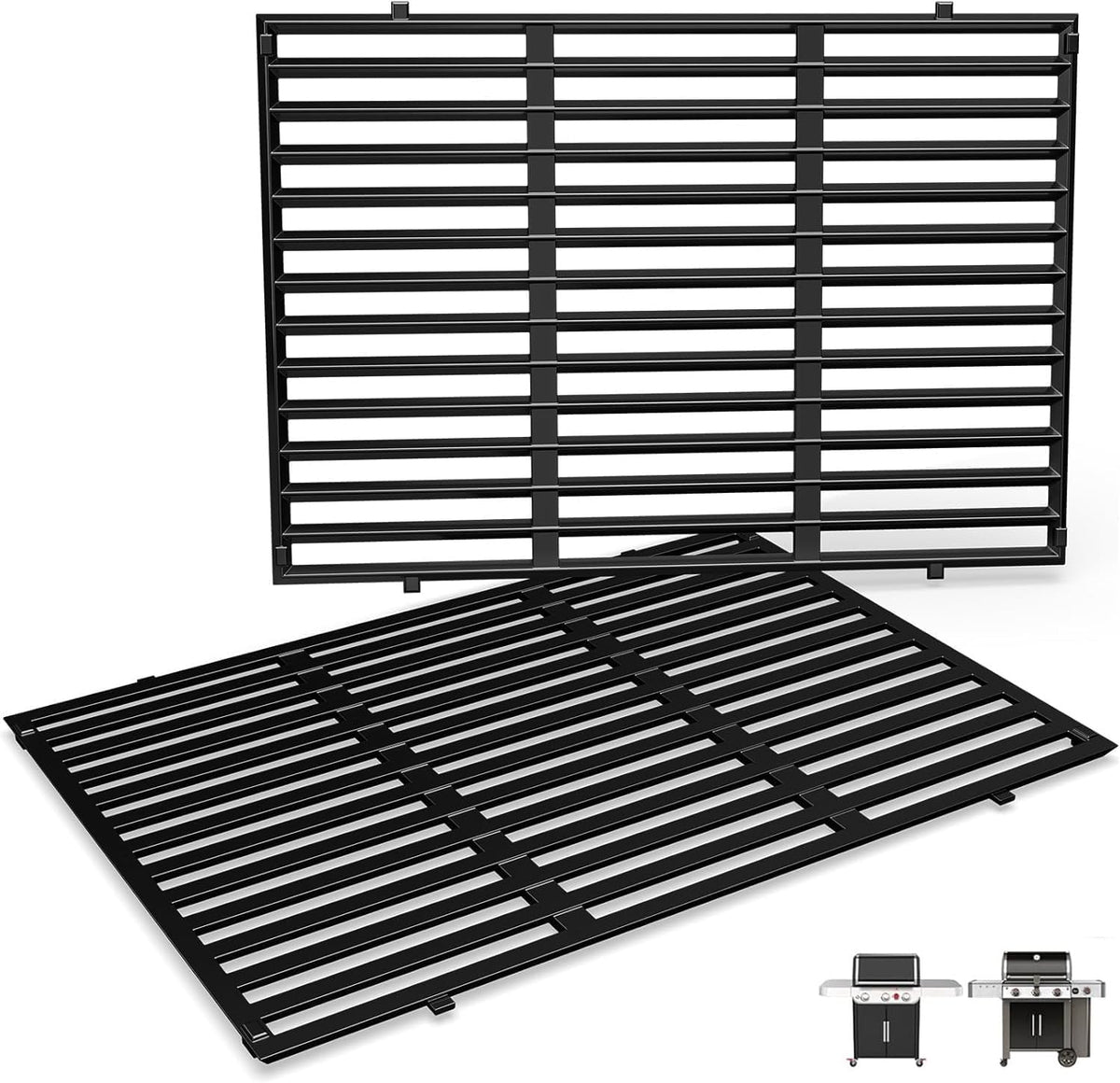 QuliMetal Weber Genesis II 300 grate with porcelain enamel provides even heat and rust resistance.
