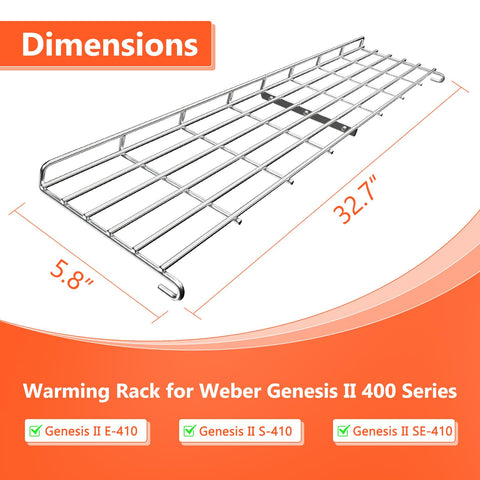QuliMetal warming rack for Weber Genesis II stainless product image highlighting durability.