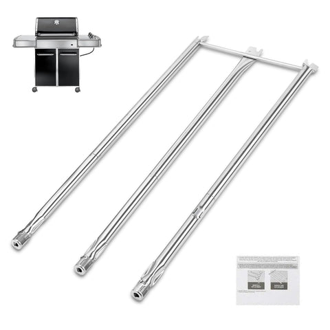 QuliMetal 304 stainless burner set for Weber Genesis 310/320—durable upgrade.