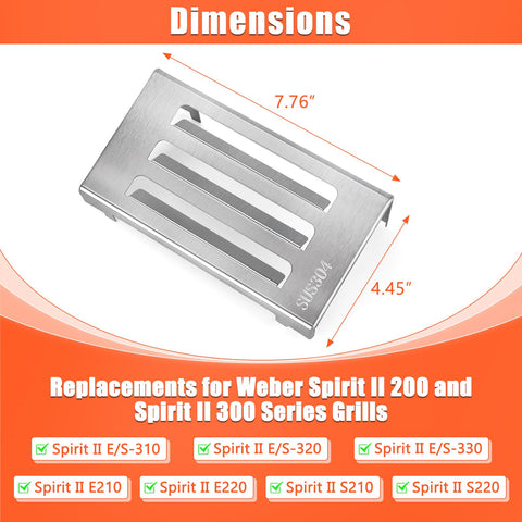 QuliMetal 67060 Spirit II heat deflector side view reduces burner buildup and distributes heat evenly.