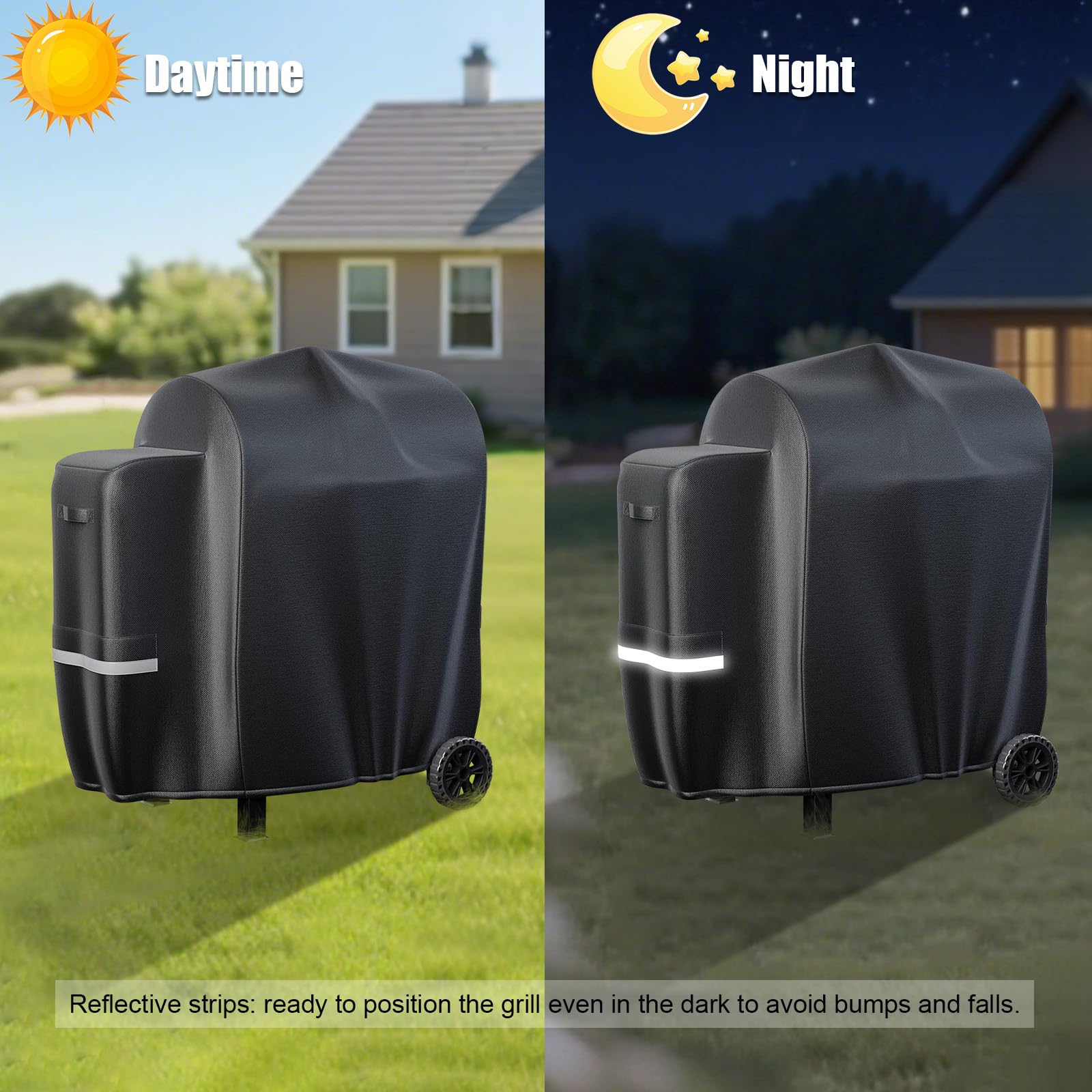 Air vent and reflective tape improve moisture control and night visibility
