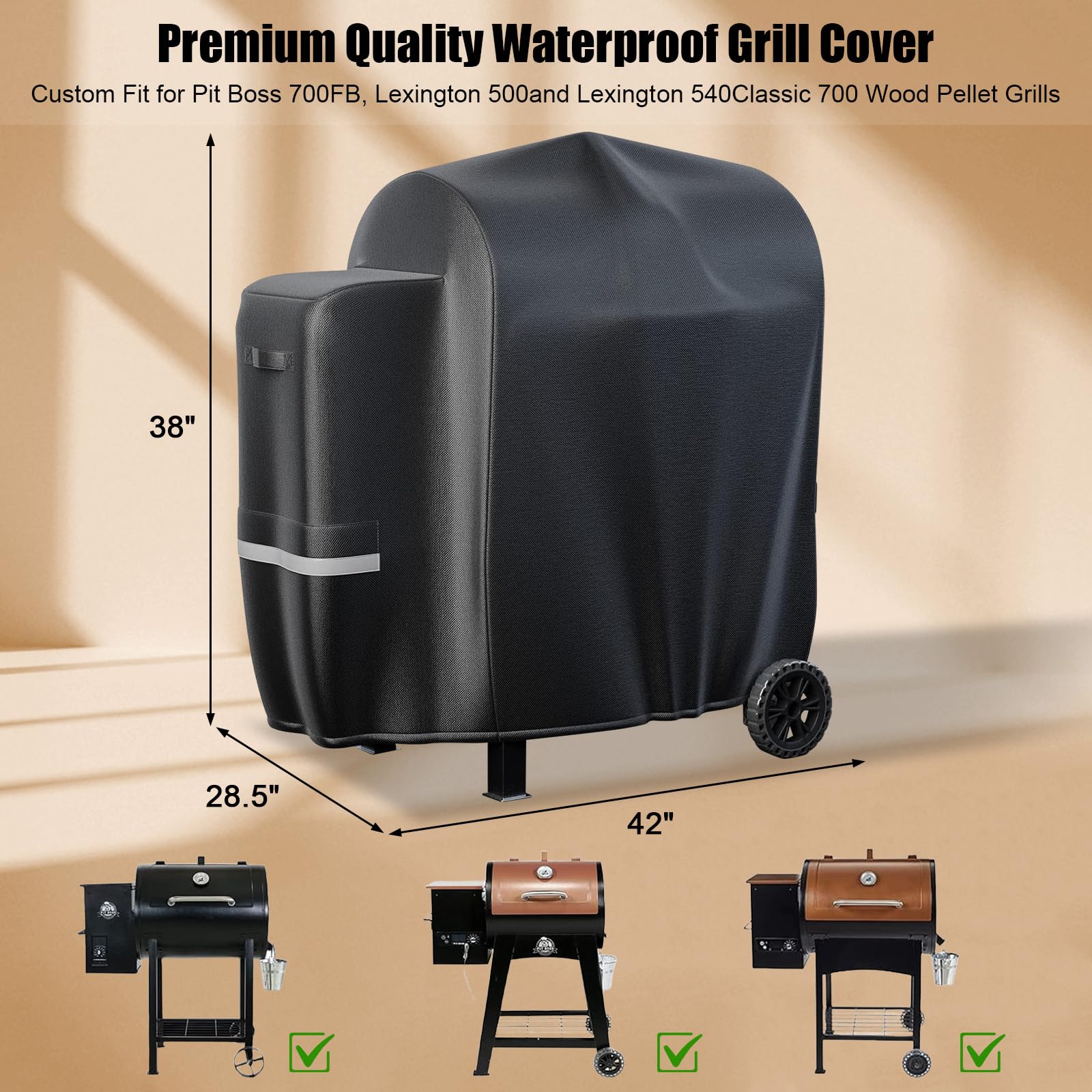 QuliMetal 73700 cover Lexington 540 side view, durable waterproof protection