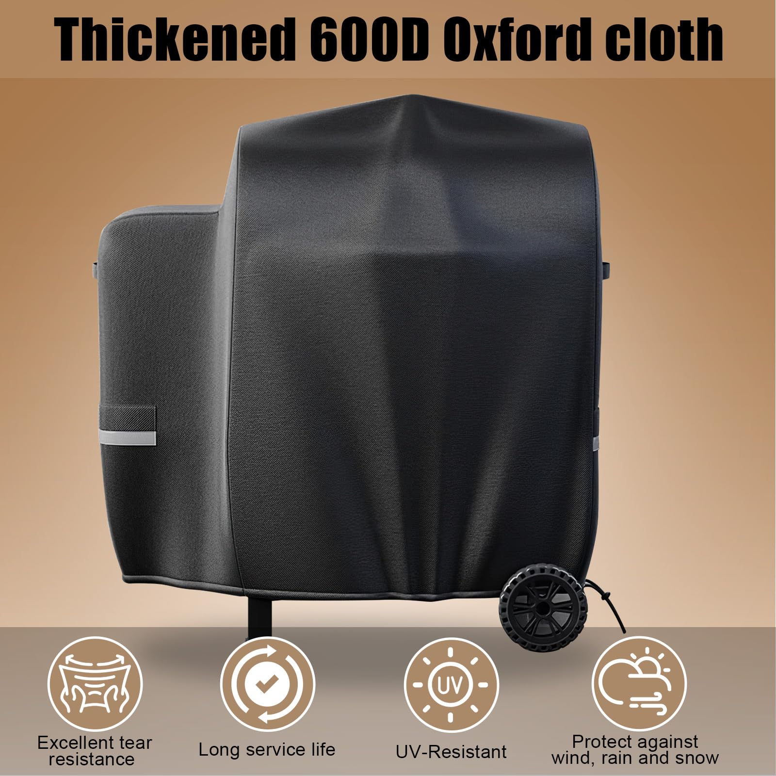 Close-up of 600D fabric showing waterproof and fade-resistant protection