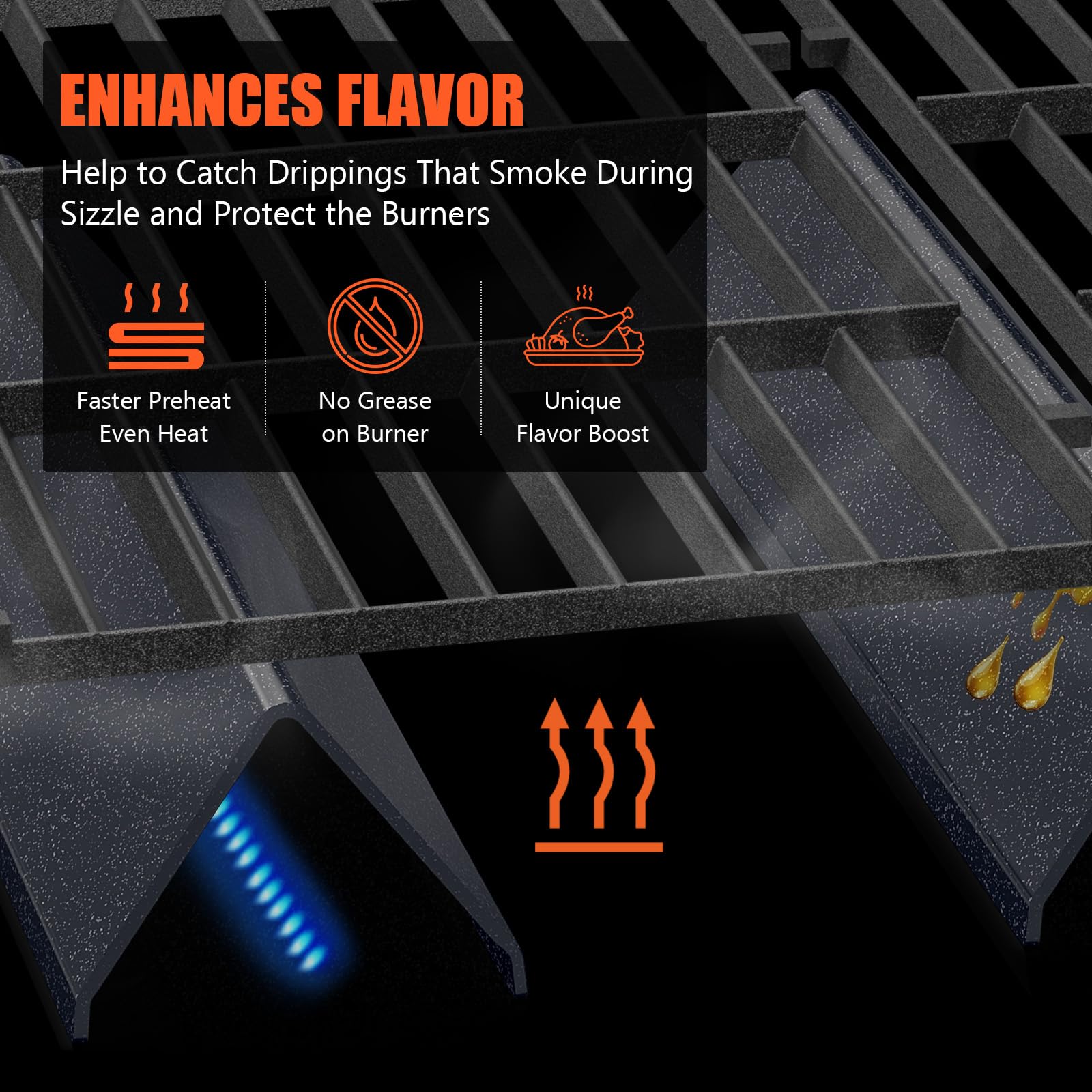 QuliMetal 7635 flavorizer bars heat diffusion improving cooking consistency