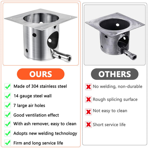 QuliMetal ash remover included for easy fire pot cleaning between cooks.
