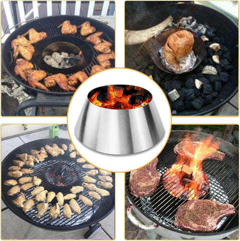 QuliMetal BBQ Whirlpool extends burn time by optimizing charcoal airflow.