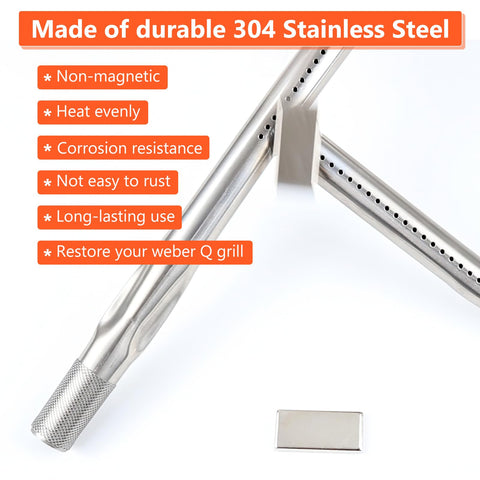 QuliMetal 304 stainless steel burner tube resists rust for long-lasting grilling