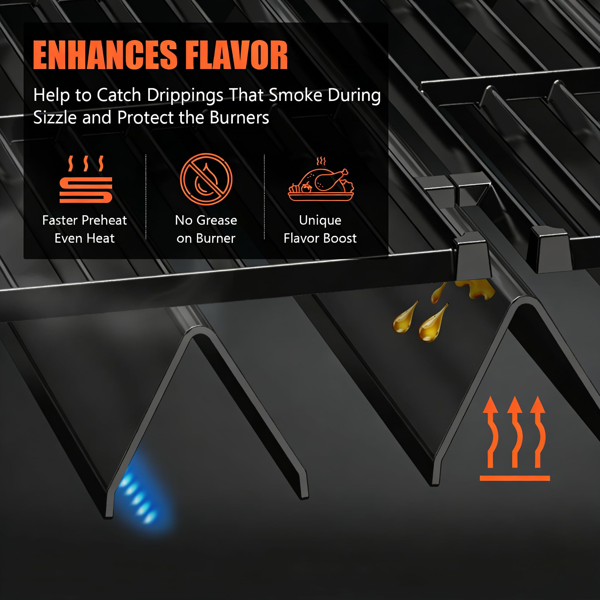 QuliMetal enamel finish enables quick post-grill cleaning