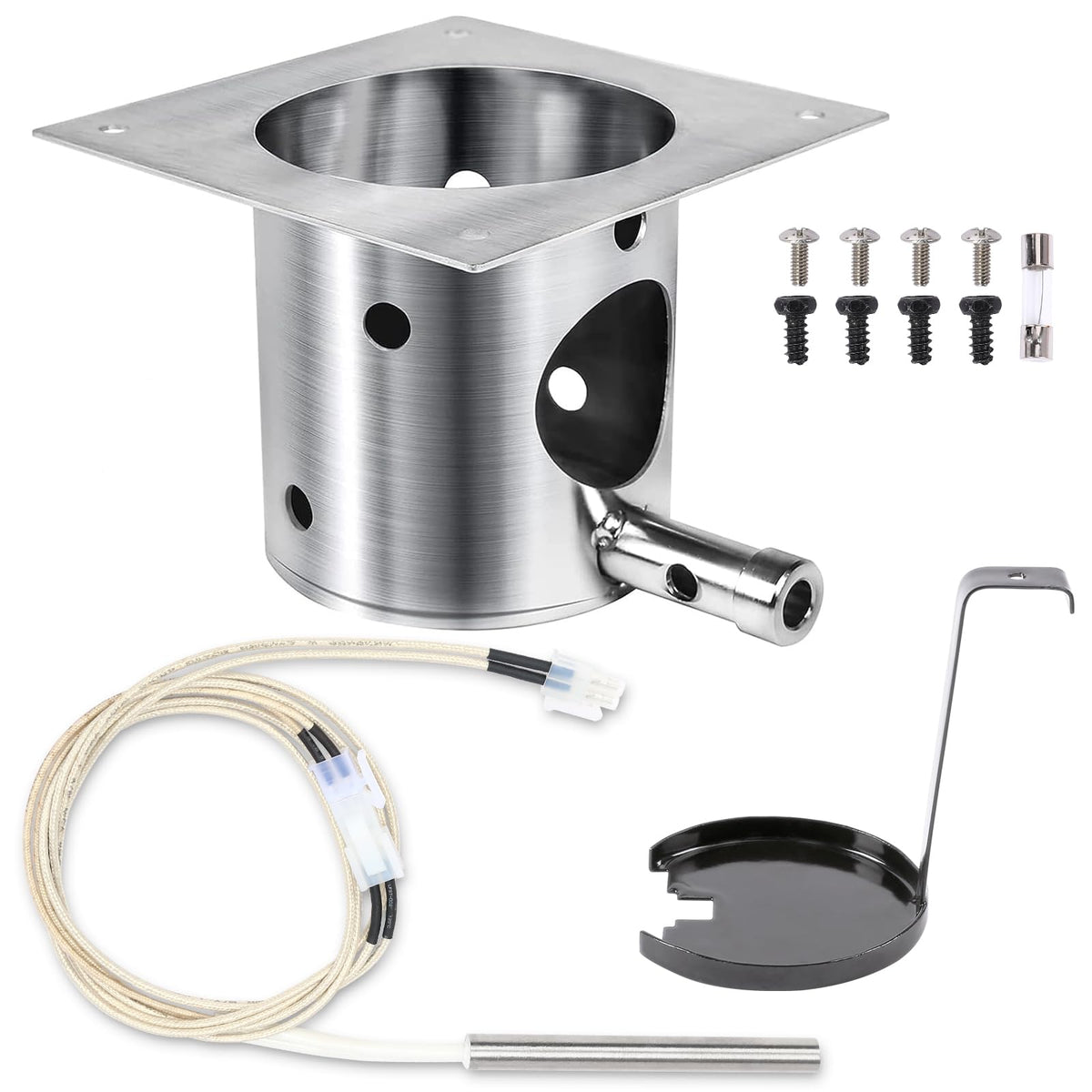 QuliMetal fire burn pot in stainless steel for Traeger grills, durable heat retention and consistent ignition.