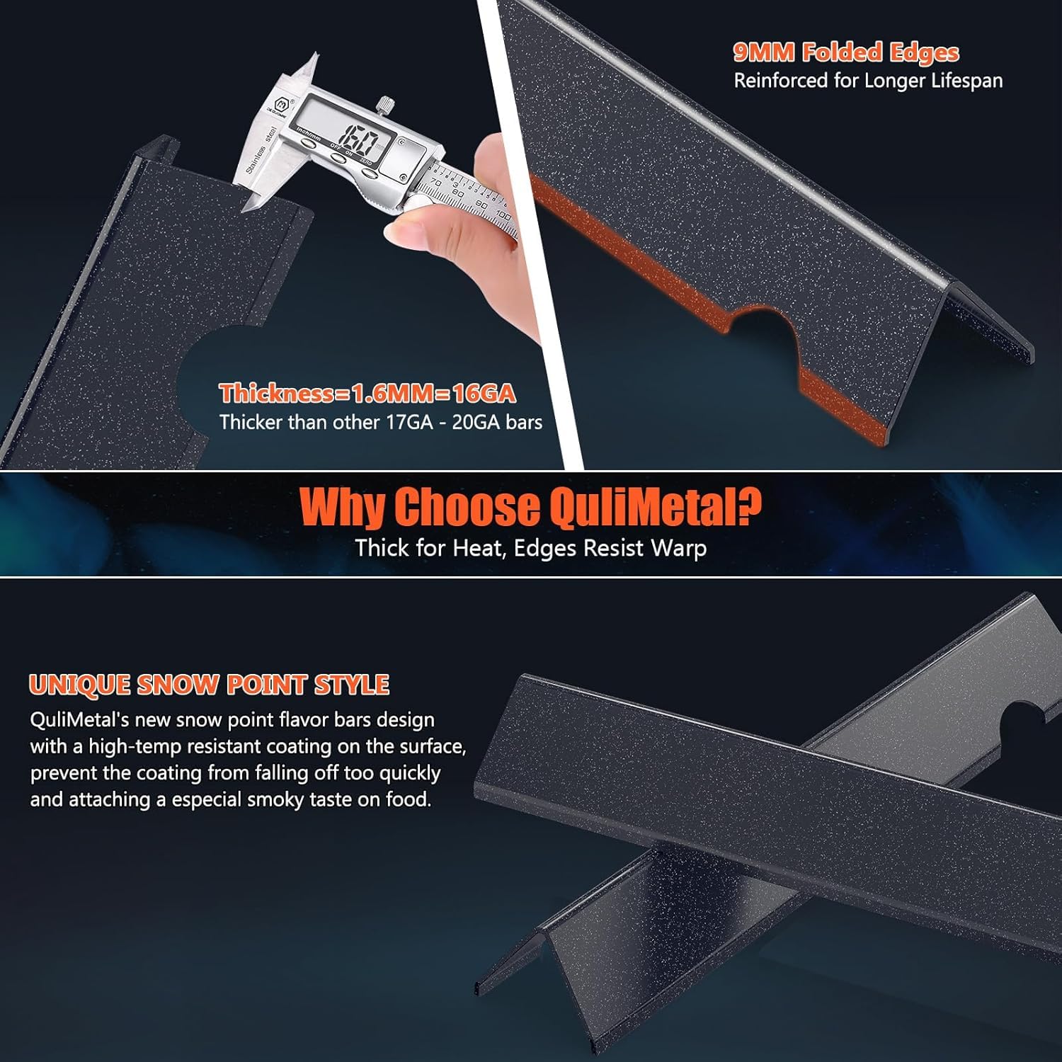 QuliMetal Genesis II flavorizer bar 2 promotes even heat and reduces flare-ups.