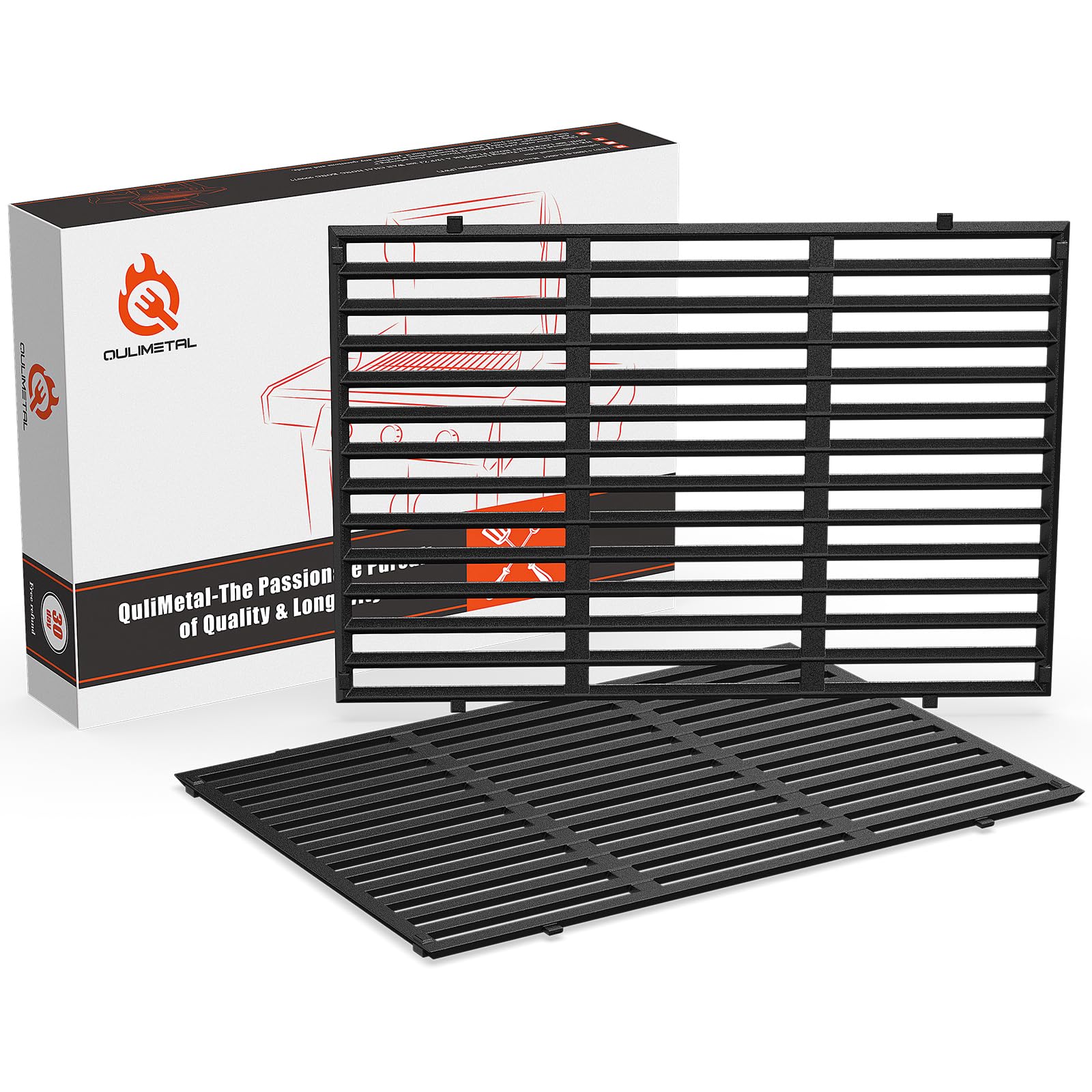 QuliMetal Genesis II grate on 18.75 by 13.25 inch surface for even searing