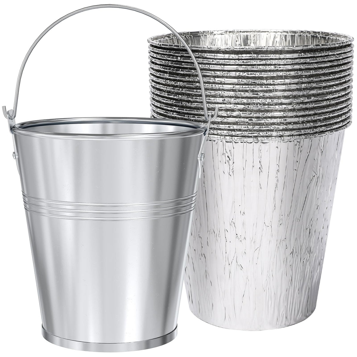 QuliMetal grease bucket and liners assembly for versatile outdoor grilling.