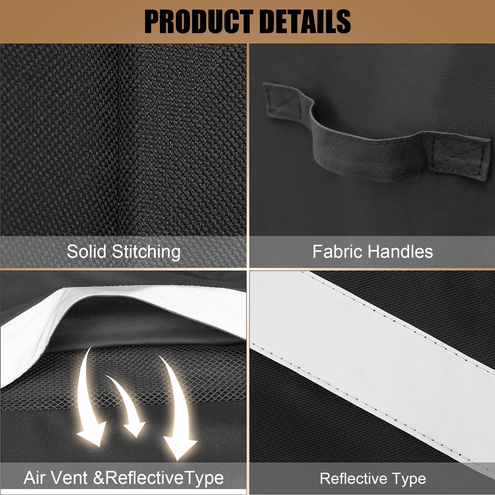 QuliMetal 600D fabric for rugged outdoor protection.