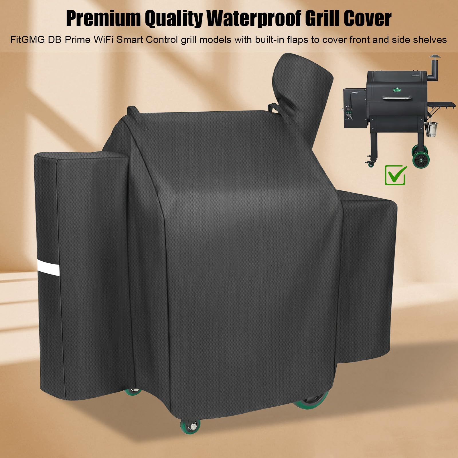 QuliMetal grill cover suits Daniel Boone Prime WiFi and Ledge models with side shelves.