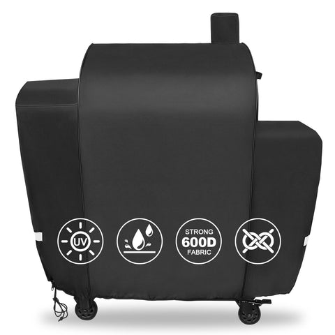 QuliMetal PB1000PL grill cover front view protects the Pit Boss from weather